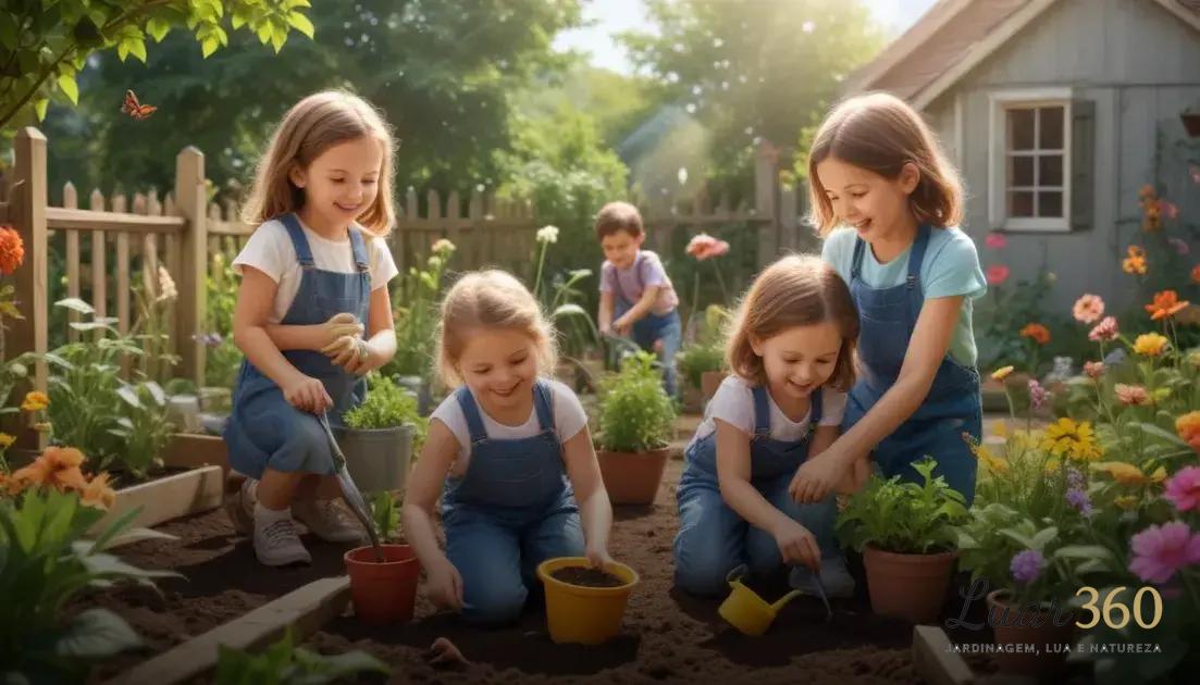 dicas para manter o interesse das crianças na jardinagem