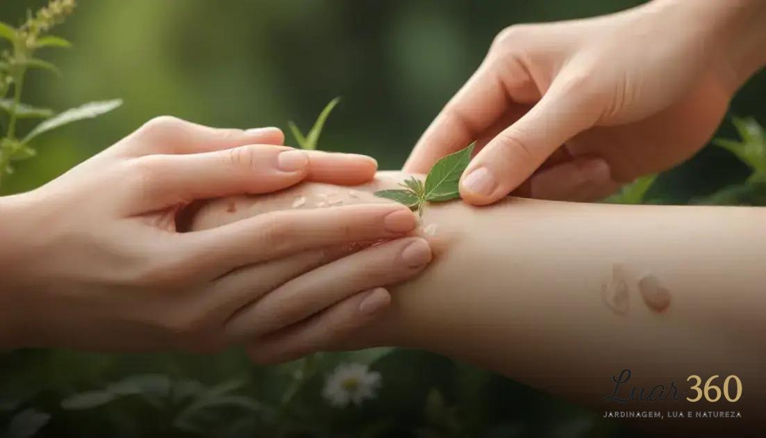 Uso de pomadas de ervas para aliviar dores e inflamações