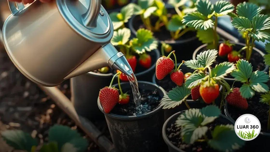 como irrigar corretamente os morangos