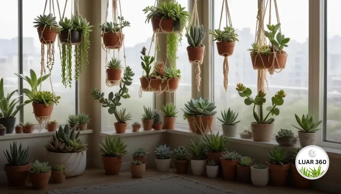 Decoração com suculentas em ambientes pequenos