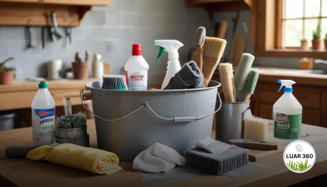 Materiais necessários para a limpeza