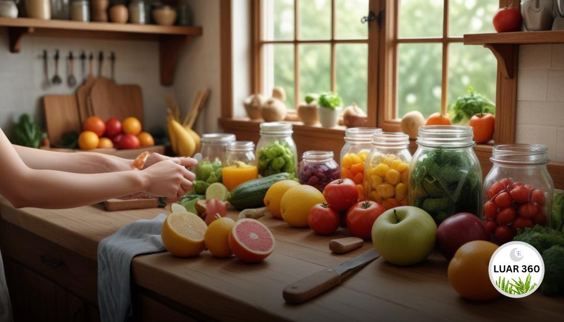 Preparação das frutas e hortaliças antes da noite de lua cheia