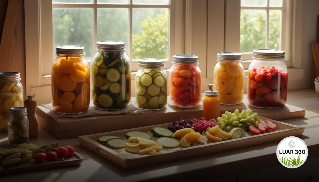 Técnicas caseiras detalhadas: desidratação, conservas e fermentação