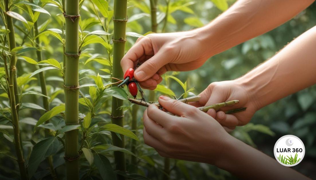 Poda, tutoramento e controle de pragas